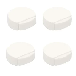 4 Un. Butée de porte adhésive en bois laqué blanc 45x42MM
