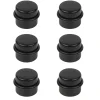 6 Un. Butée de porte adhésive en bois laqué noir - Diamètre 37MM