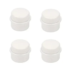 4 Un. Butée de porte adhésive en bois laqué blanc - Diamètre 37MM