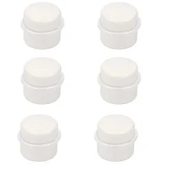 6 Un. Butée de porte adhésive en bois laqué blanc - Diamètre 37MM
