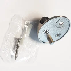 2 Un. BUTÉE DE PORTE en acier inoxydable de qualité AISI-304, fixation au sol avec vis - Diamètre 44MM