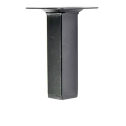4 un. Pied carré pour meuble en acier 25x25mm hauteur 100mm peinture noire avec embout