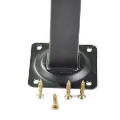 4 un. Pied carré pour meuble en acier 25x25mm hauteur 150mm peinture noire avec embout