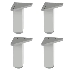 4 un. Pied carré pour meuble en aluminium 40x40mm hauteur 100mm aluminium mat avec régulateur de nivellement