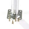 4 un. Pied de meuble rond en acier diamètre 30mm hauteur 100mm chromé avec régulateur de nivellement 15-25mm