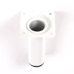 4 un. Pied de meuble rond en acier, diamètre 30 mm, hauteur 100 mm, peinture blanche avec régulateur de nivellement 15-25 mm