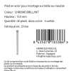 4 un. Pied de table rond en acier, diamètre 60 mm, hauteur 710 mm, chromé avec régulateur de niveau