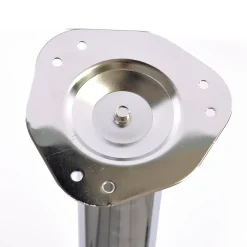 4 un. Pied de table rond en acier, diamètre 60 mm, hauteur 710 mm, chromé avec régulateur de niveau