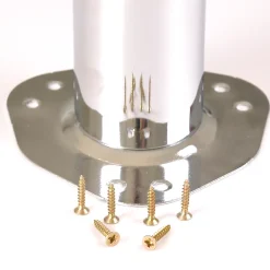 4 un. Pied de table rond en acier, diamètre 60 mm, hauteur 710 mm, chromé avec régulateur de niveau