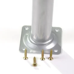 4 un. Pied rond pour meuble en acier, diamètre 30 mm, hauteur 100 mm, peinture aluminium avec régulateur de nivellement 15-25 mm