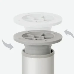 4 un. Pied rond pour meuble en aluminium diamètre 40mm hauteur 120mm inox avec régulateur de hauteur supérieur