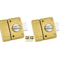 2 verrous à bouton bronze ø23 mm / 45 mm Abus