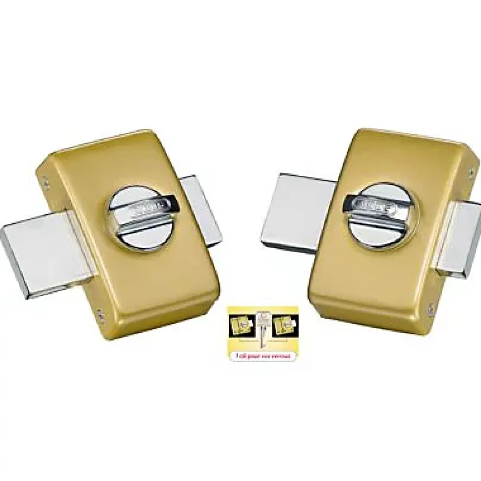 2 verrous à bouton clés réversibles ø23 mm / 45 mm Abus