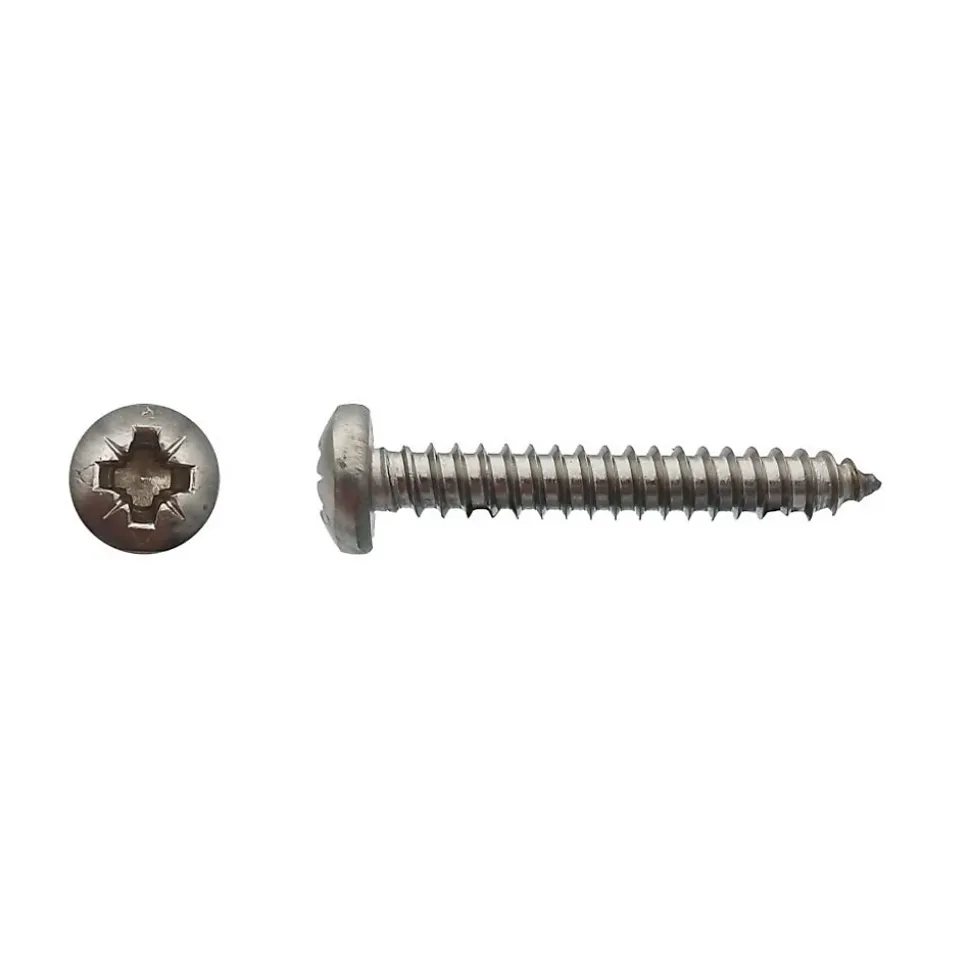 200 Vis à Tôle Tête Cylindrique Larges Pozidriv 6.3 x 31.7 mm - DIN 7981 - Inox A4 - D-Work