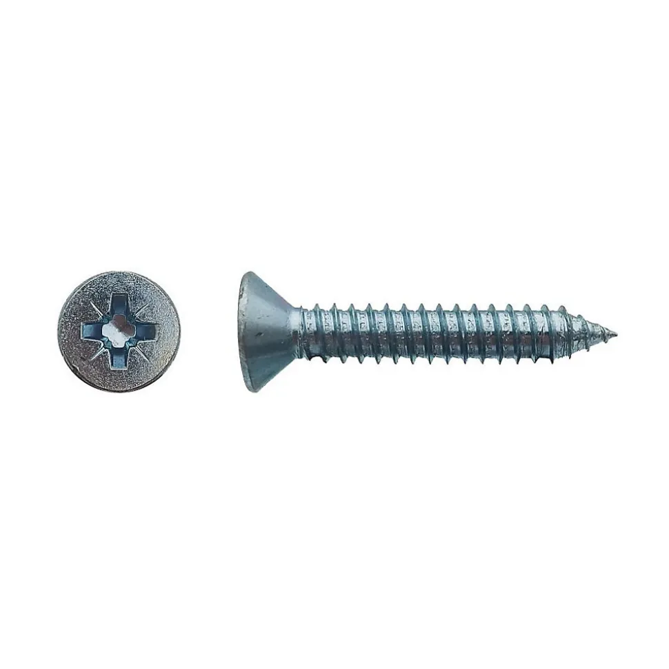250 Vis à Tôle Tête Fraisée Pozidriv 4.8 x 50.8 mm - DIN 7982 - Zingué blanc - D-Work