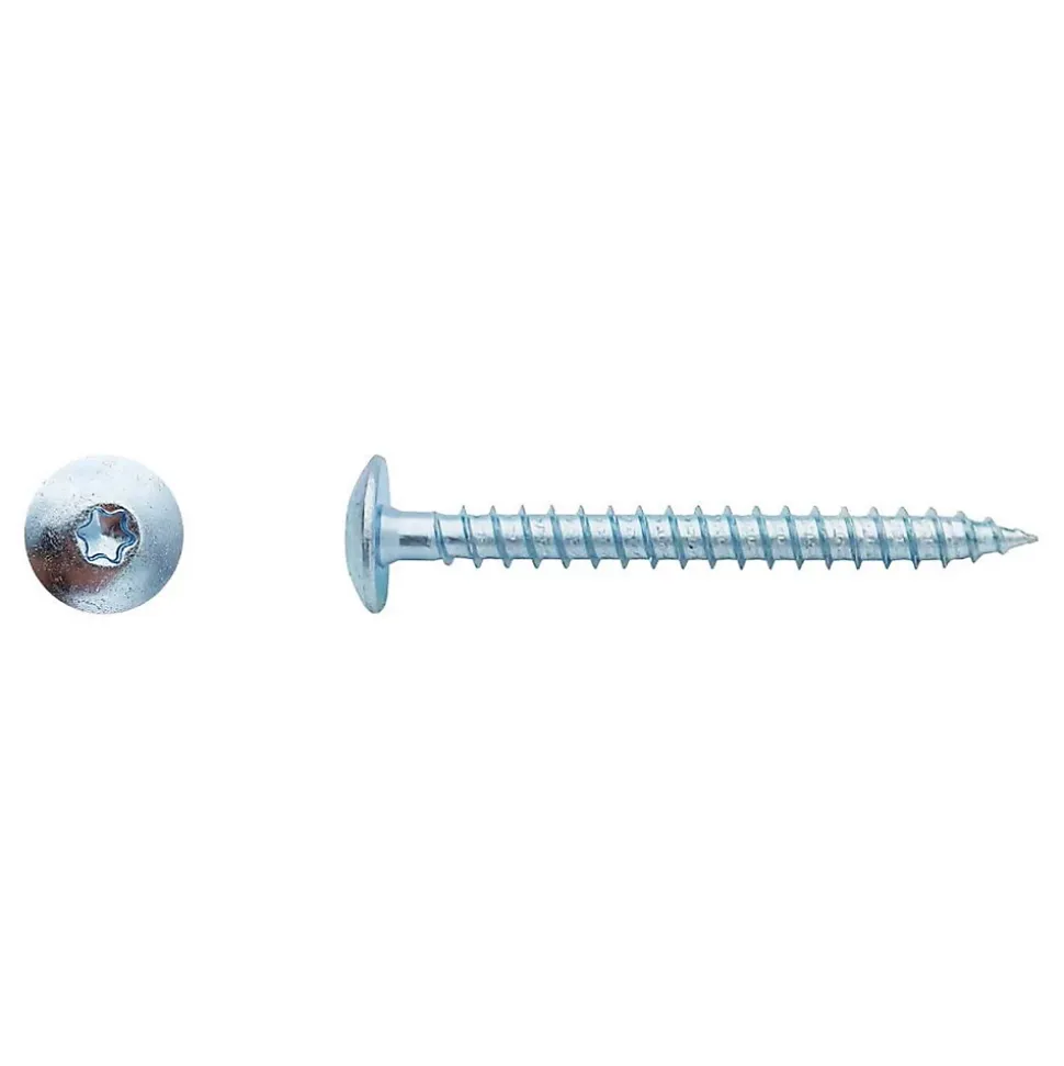 200 Vis Bois pour Penture Torx 6 x 50 mm - Zingué blanc - D-Work