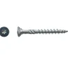100 Vis Bois TK3 Tête Fraisée Crantée Torx F/Partiel 6 x 100 mm - Zingué blanc - D-Work