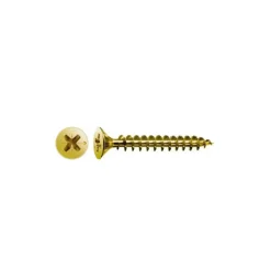 100 Vis Bois Tête Fraisée Pozidriv YELLOX + pointe 4CUT F/Total 4.5 x 60 mm - Zingué Bichromaté Cr3 - D-Work