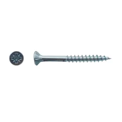 500 Vis Bois Tête Fraisée Pozidriv F/Partiel 4 x 40 mm - Zingué blanc - D-Work