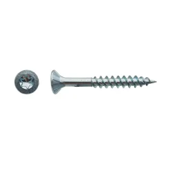 500 Vis Bois Tête Fraisée Torx T20 F/Partiel 4.5 x 45 mm - Zingué blanc - D-Work