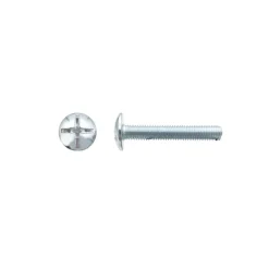 100 Vis Boulons Poêlier Tête Ronde Large Fendue en Croix 8 x 35 mm - NFE 25129 - Zingué blanc - D-Work