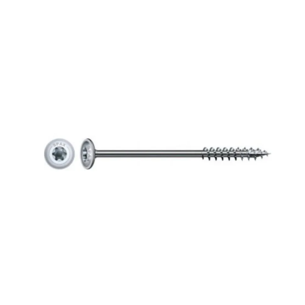 25 Vis Charpente Bois Tête Cylindrique Torx TSTAR + pointe 4CUT F/Partiel 10 x 320 mm - Zingué WIROX - D-Work