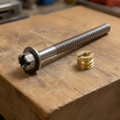 2 vis d'assemblage avec écrous en acier / laiton ø 8 mm x L. 60 mm
