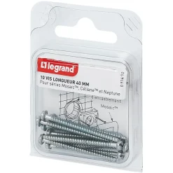 10 vis longues pour interrupteur Legrand