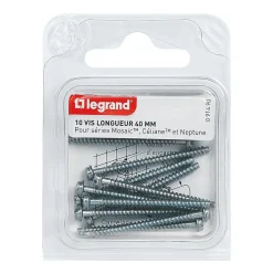 10 vis longues pour interrupteur Legrand