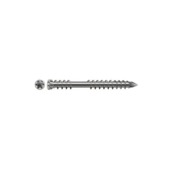 100 Vis Terrasse Bois Double Filetage Tête Cyl. Réduite Torx T-STAR + pointe CUT 6 x 50 mm - Inox A4 - D-Work