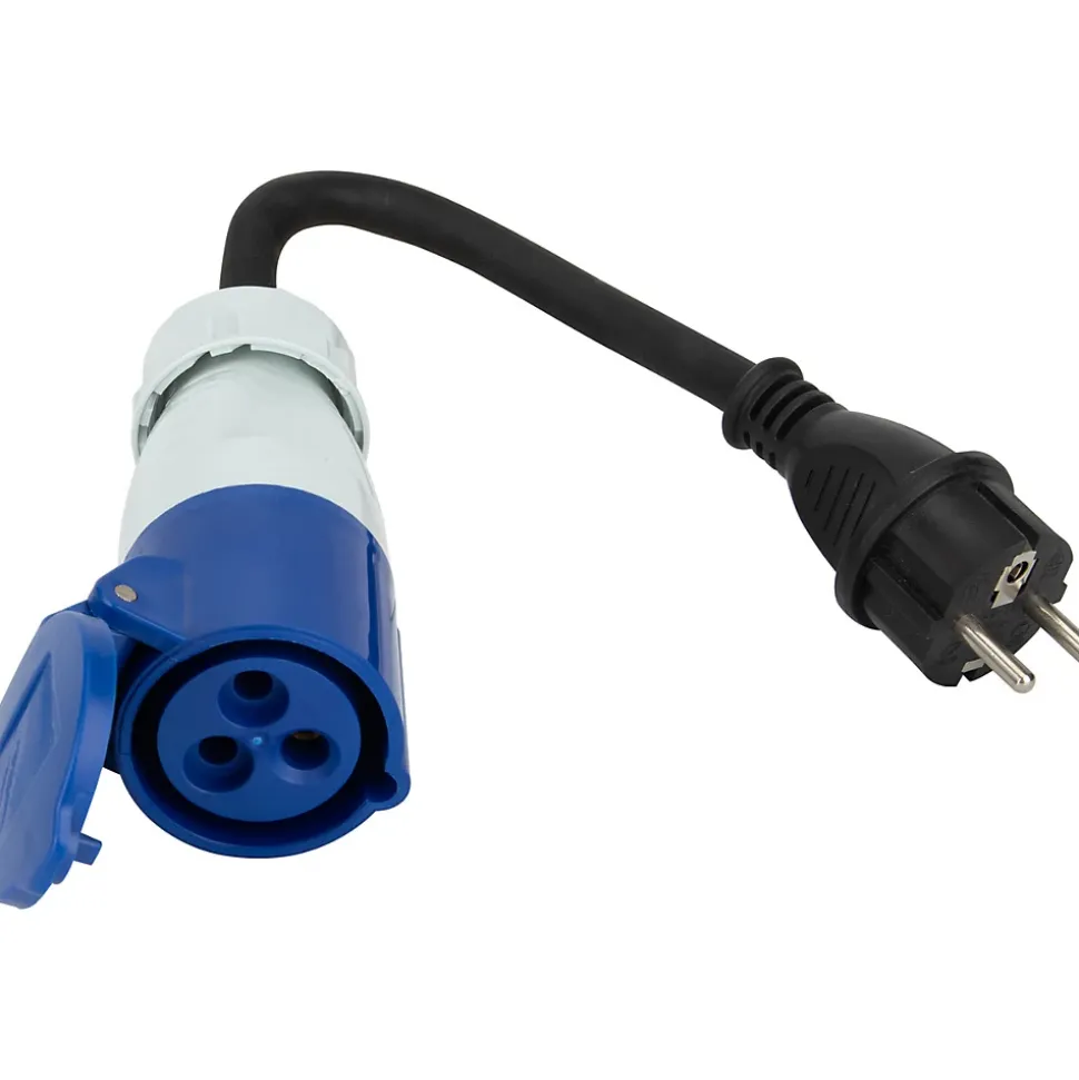 Adaptateur caravane mâle 2P+T vers femelle CEE 17 - Protec
