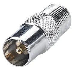 Adaptateur -F 7 mm femelle / TV 9.52 mm mâle - connecteurs plaqués nickel - Erard