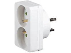 Adaptateur 2P+T 2 fiches 16 A vers socle 20 A Legrand