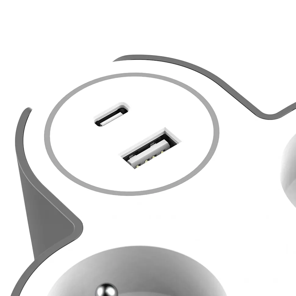 Adaptateur triplite + 2 USB Jacobsen blanche 16A