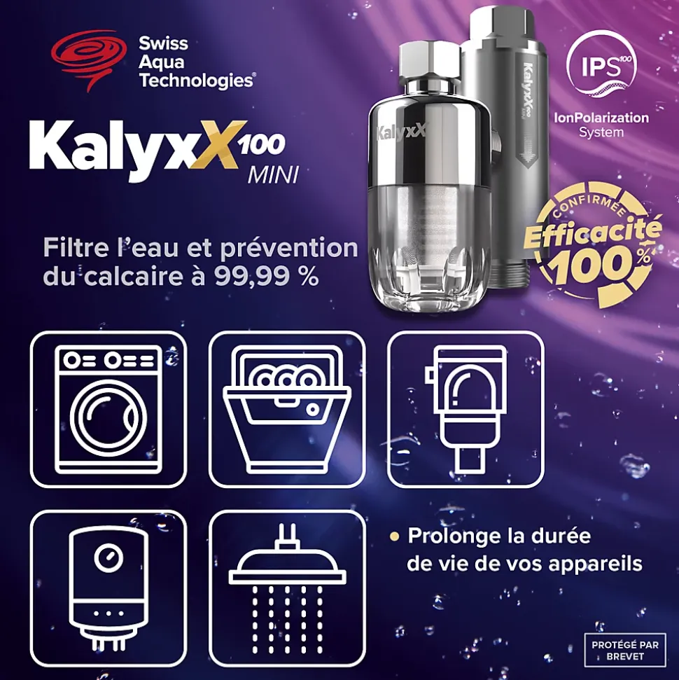 Adoucisseur d'eau Anticalcaire Antibacterien innovant IPS 100 Kalyxx MINI G 1/2" femelle (IPSKXMG12W)