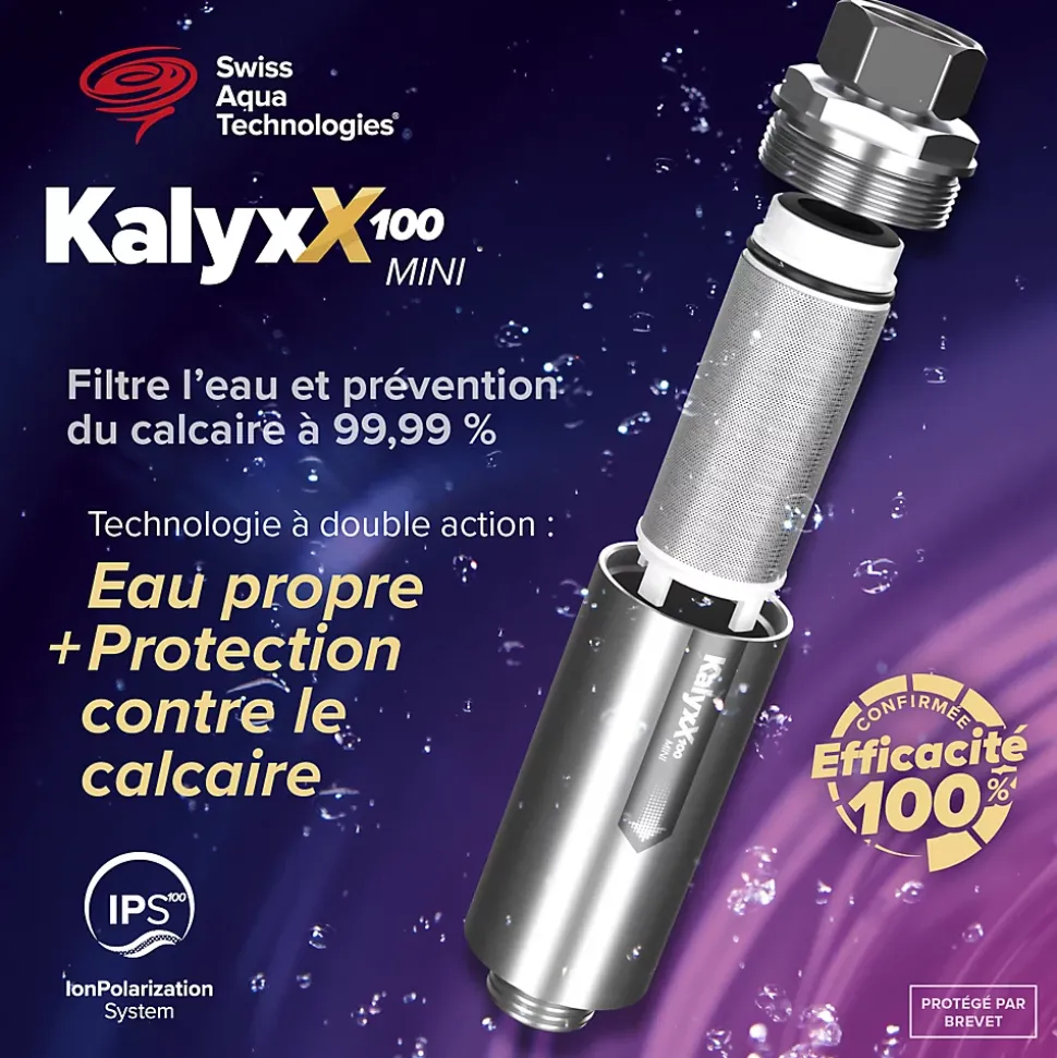 Adoucisseur d'eau Anticalcaire Antibacterien innovant IPS 100 Kalyxx MINI G 1/2" femelle (IPSKXMG12W)