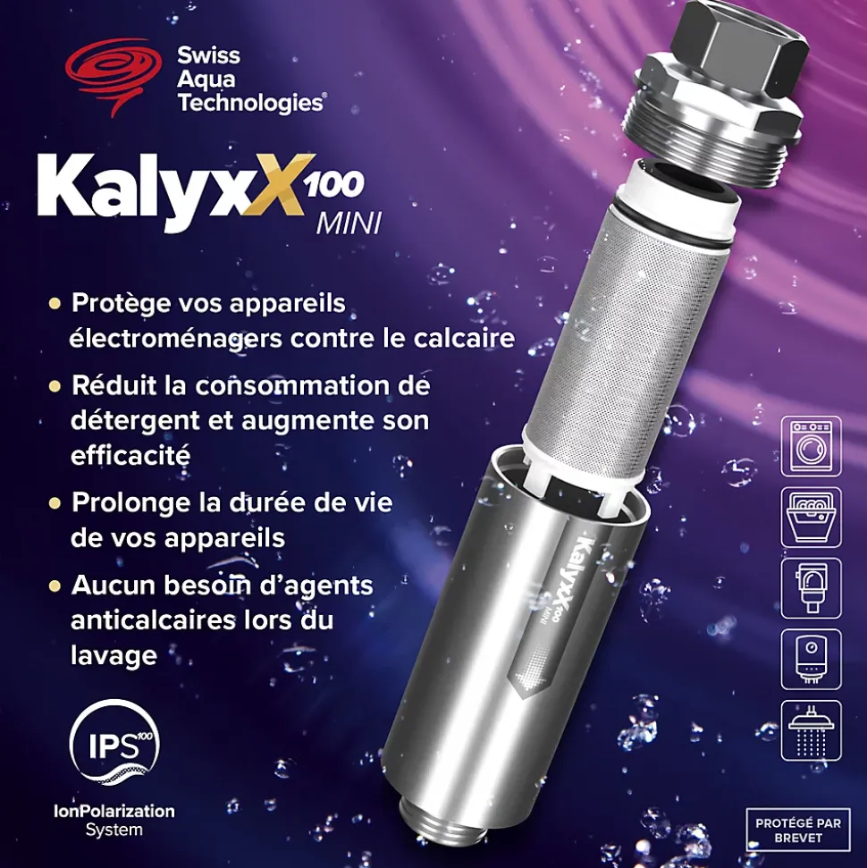 Adoucisseur d'eau Anticalcaire Antibacterien innovant IPS 100 Kalyxx MINI G 1/2" femelle (IPSKXMG12W)