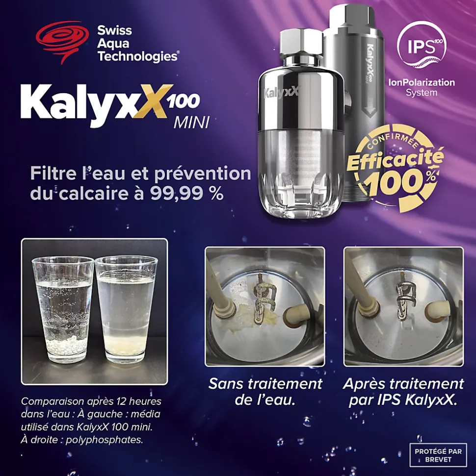 Adoucisseur d'eau Anticalcaire Antibacterien innovant IPS 100 Kalyxx MINI G 1/2" femelle (IPSKXMG12W)