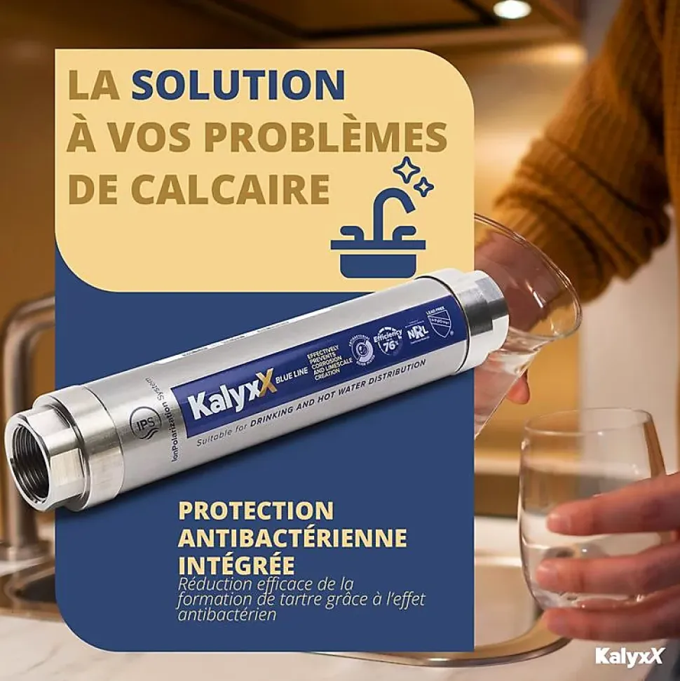Adoucisseur d'eau Anticalcaire Antibactérien innovant IPS Kalyxx BlueLine G3/4 " femelle (IPSXKBG34)