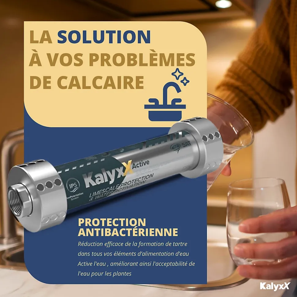 Adoucisseur d'eau Anticalcaire Antibacterien innovant IPS Kalyxx Active G1/2 " femelle (IPSKXAG12)