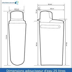 Adoucisseur D'eau 25L Fleck 5800 SXT Monobloc Volumétrique Anti Calcaire Fabrication Française
