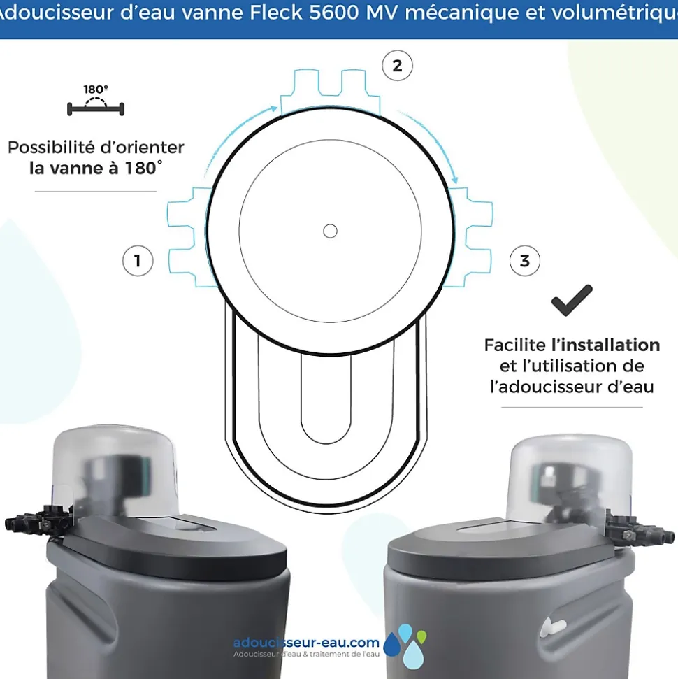 Adoucisseur D'eau 30L Fleck 5600 MV Mécanique Volumétrique Anti Calcaire Fabriqué En France
