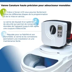 Adoucisseur D'eau 20l Vanne Canature Complet Avec Accessoires - 1 à 4 Personnes