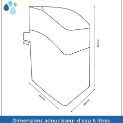 Adoucisseur D'eau Sans électricité Kube 8l - 1 à 2 Personnes Vanne Volumétrique Mécanique