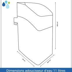 Adoucisseur D'eau Sans électricité Kube 11l - 1 à 2 Personnes Vanne Volumétrique Mécanique