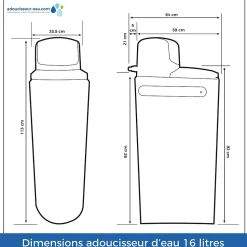 Adoucisseur D'eau Tactile 16l Fleck 5800 Xtr Fabriqué En France Avec Kit D'installation Complet