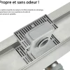 AICA caniveau de douche en acier inoxydable italien 2 en 1, réglable en hauteur avec désodorisant - 130 cm