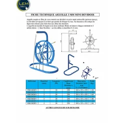 Aiguille tire-fil 3 mm L 10 M sur mini dévidoir (avec accessoires)