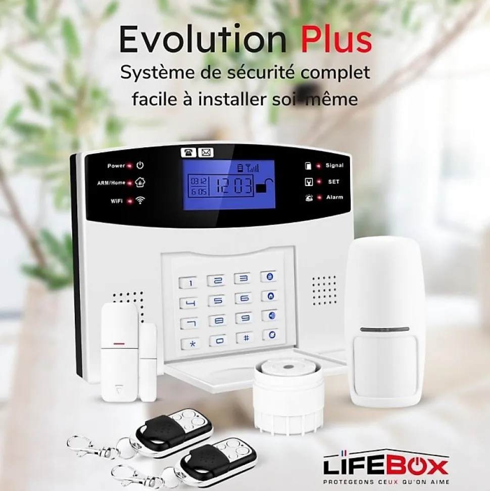 Alarme maison sans fil gsm 4G et 3 caméras wifi kit ip3