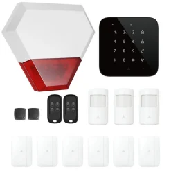 Alarme maison sans fil wifi et gsm 4G connectée Casa Noire avec sirène extérieure - kit 9